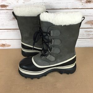 Sorel Caribou Women’s Gray Waterproof Snow Boots Size 7